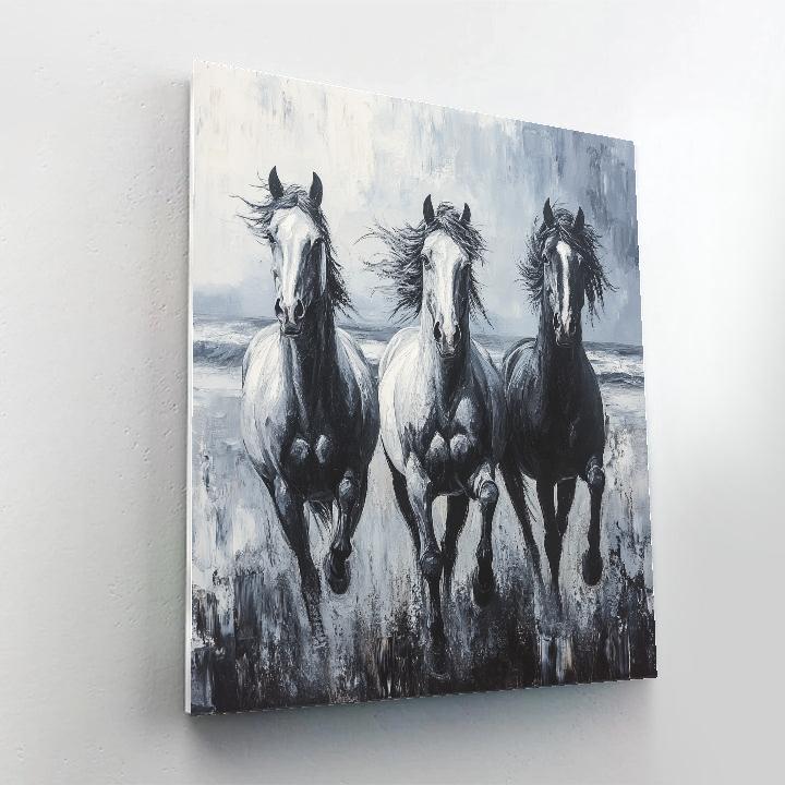Theodore Gericault Inspired Wild Horses paint by number