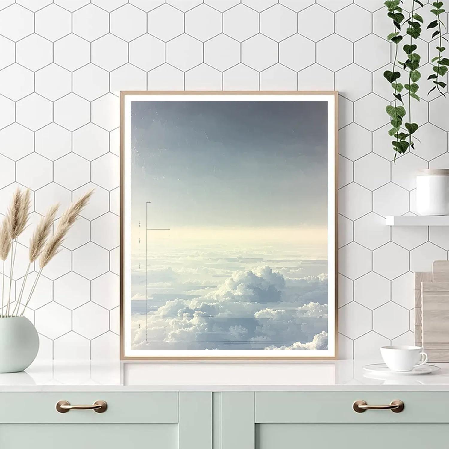 Leonardo Da Vinci Inspired Cloud Layer Perspective Numbered painting kits