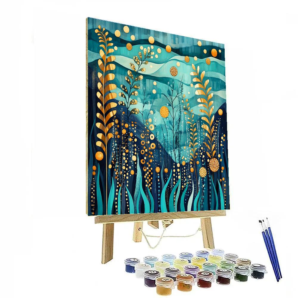 Gustav Klimt Inspired Ornamental Sea Garden painting number kit