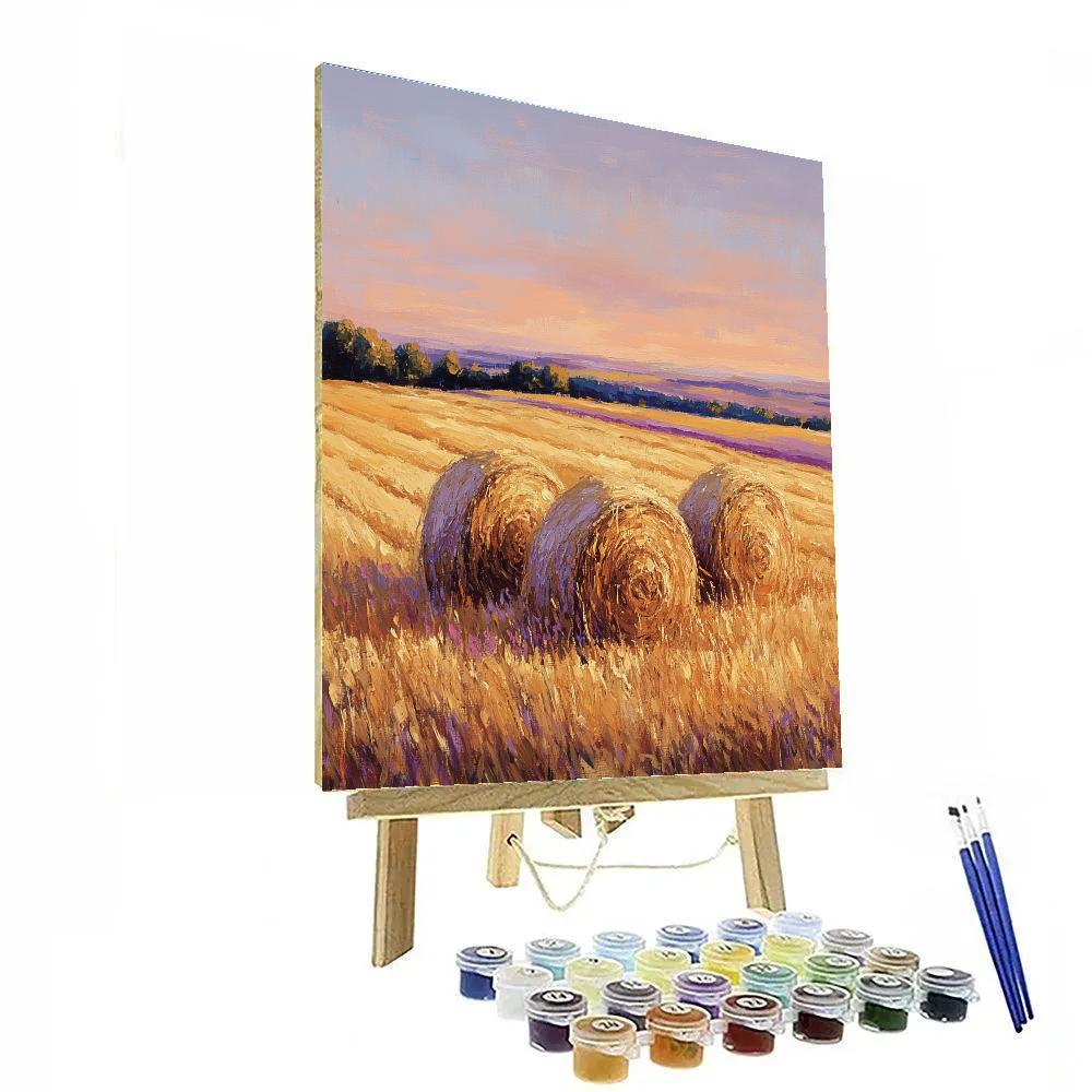 Claude Monet Inspired Evening Glow On Haystacks Numbered painting kits