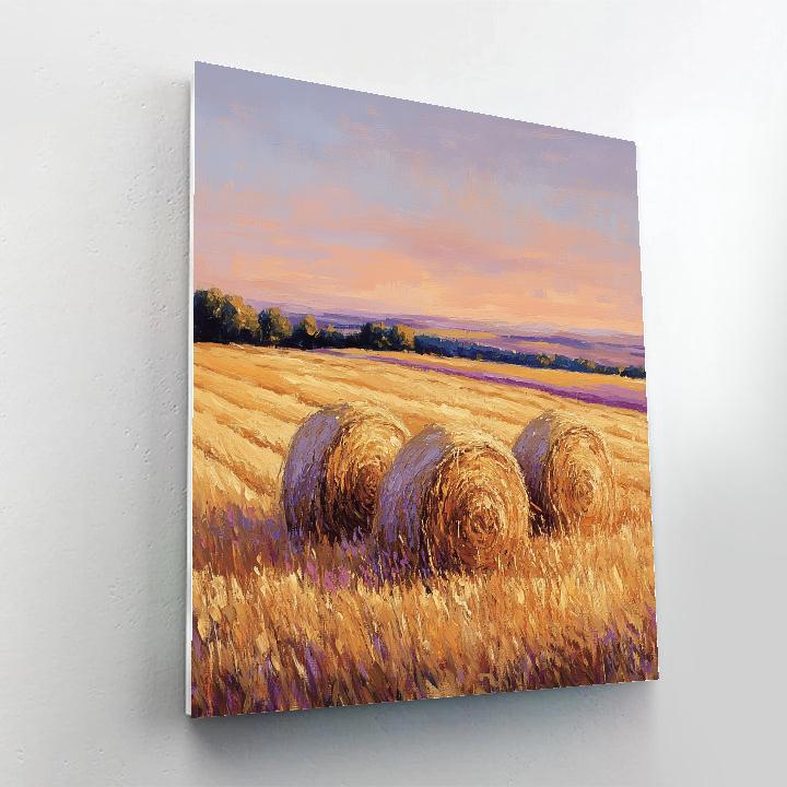 Claude Monet Inspired Evening Glow On Haystacks Numbered painting kits