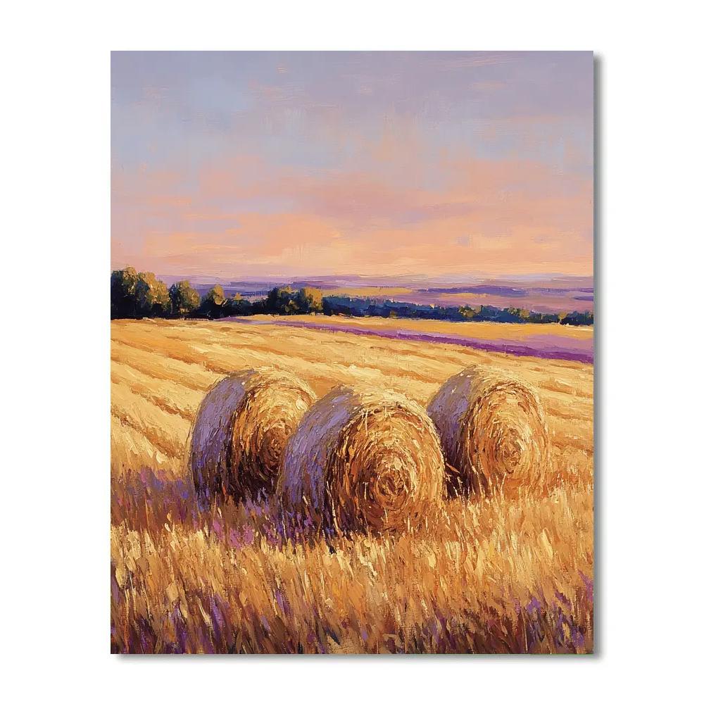 Claude Monet Inspired Evening Glow On Haystacks Numbered painting kits