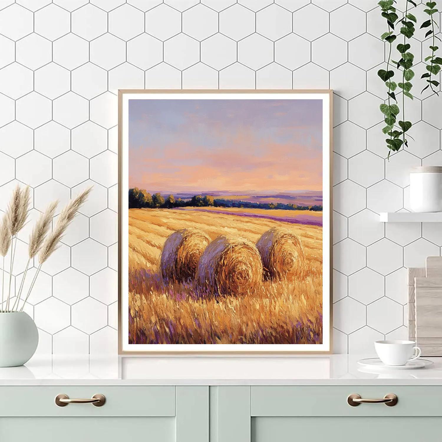 Claude Monet Inspired Evening Glow On Haystacks Numbered painting kits