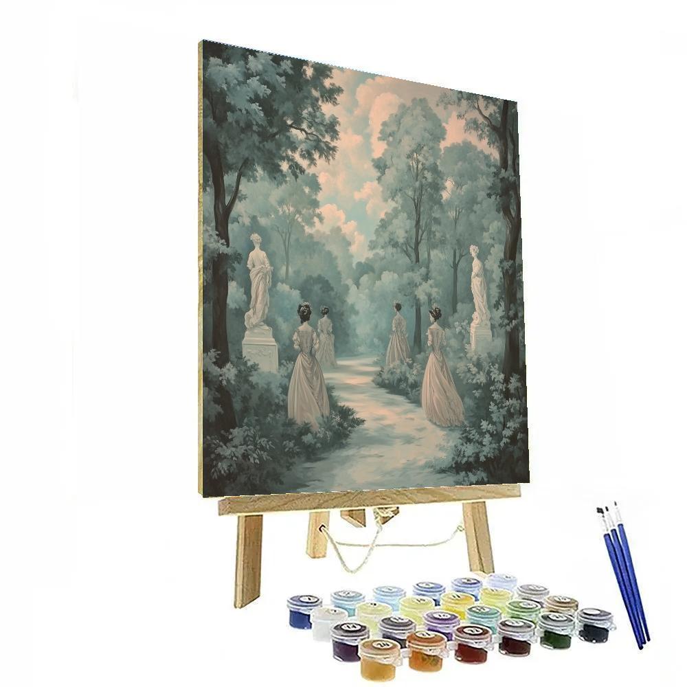 Antoine Watteau Inspired Lovers In A Park painting number kit