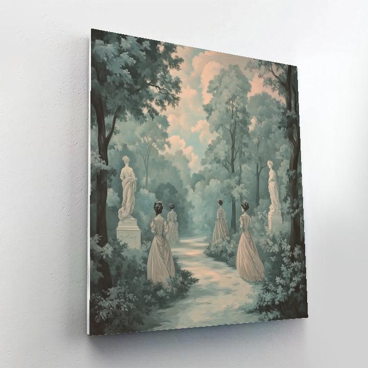 Antoine Watteau Inspired Lovers In A Park painting number kit