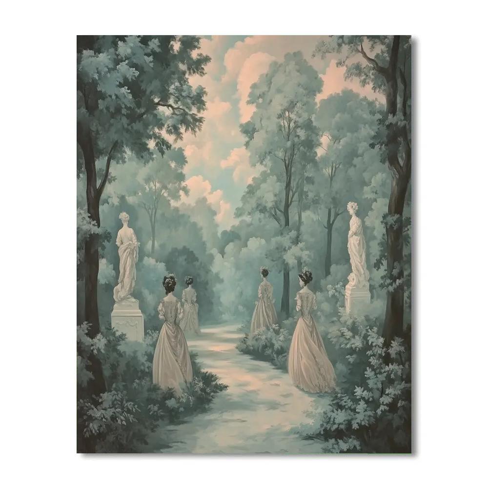 Antoine Watteau Inspired Lovers In A Park painting number kit