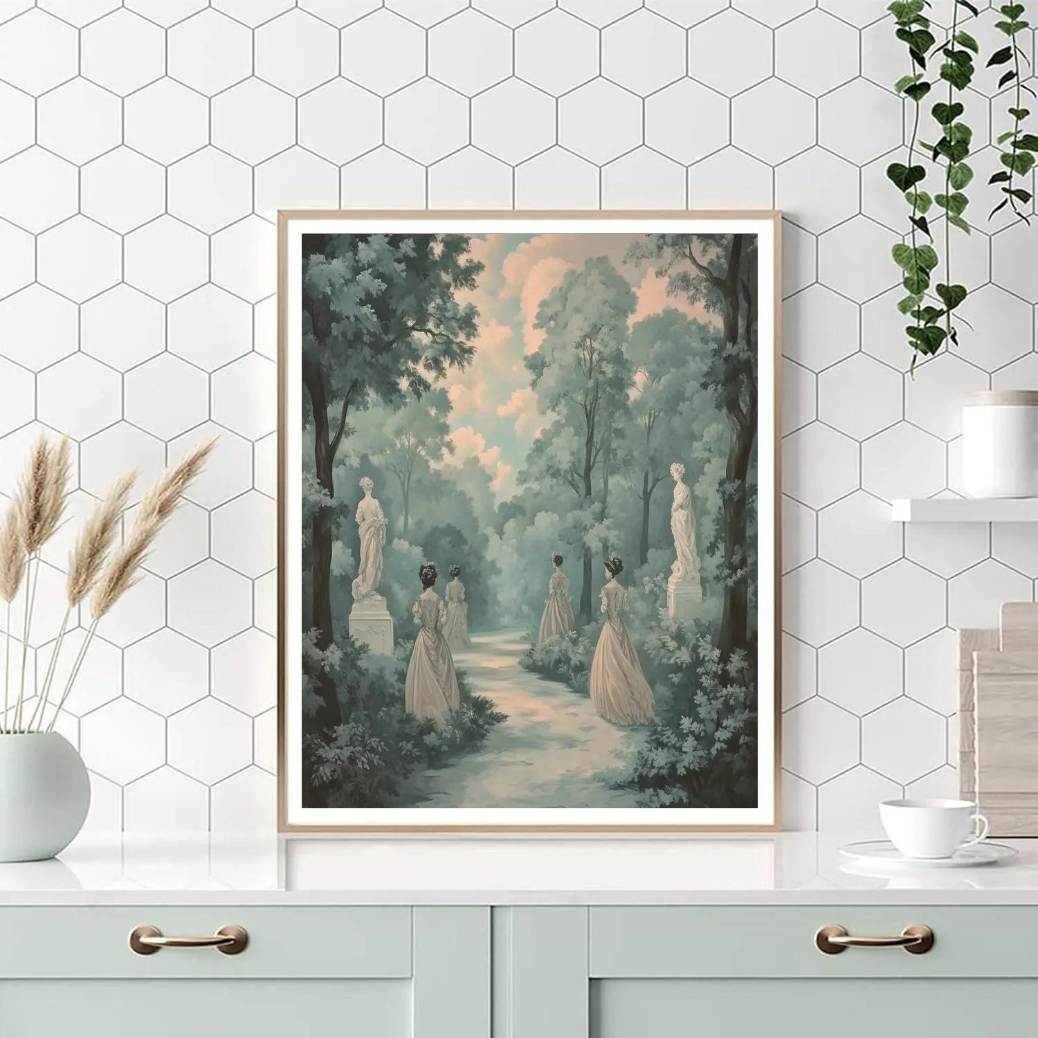 Antoine Watteau Inspired Lovers In A Park painting number kit