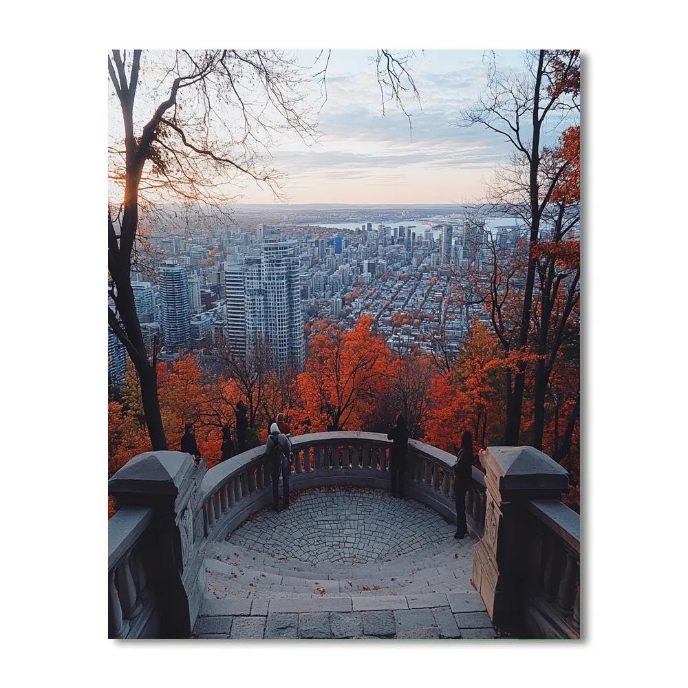View From Mount Royal Chalet Terrace Montreal Canada painting number kit