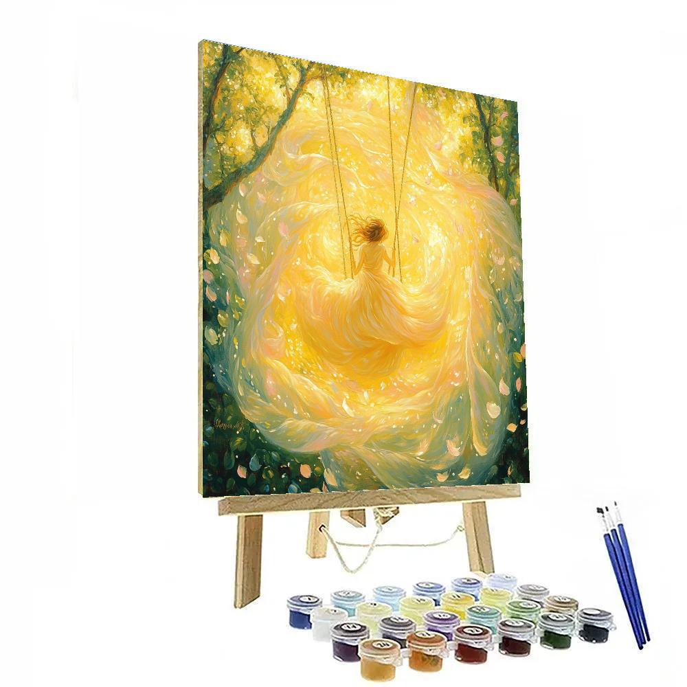 Jean Honore Fragonard Inspired Swinging In Blossoms painting number kit