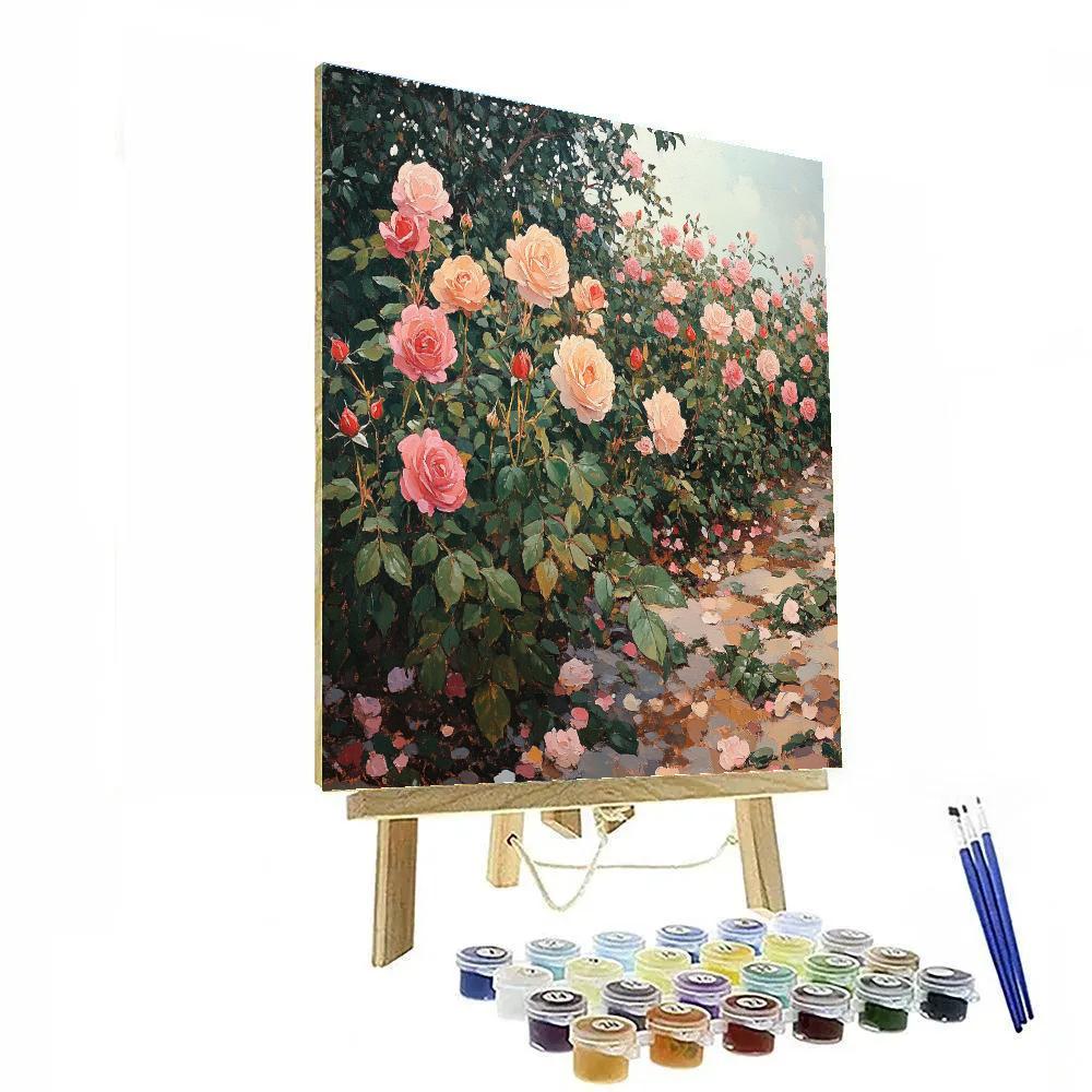 Claude Monet Inspired Garden Roses After Rain painting number kit