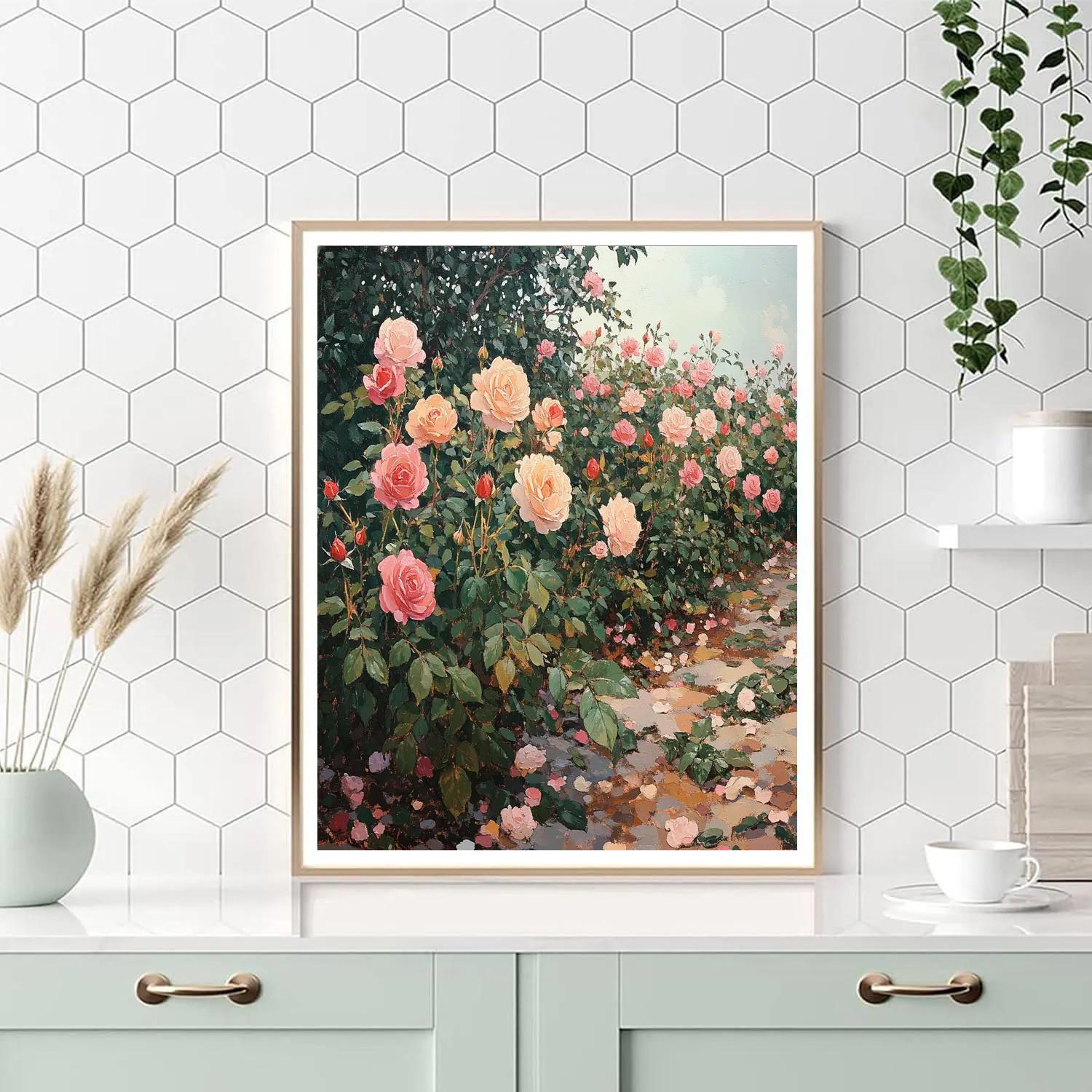Claude Monet Inspired Garden Roses After Rain painting number kit