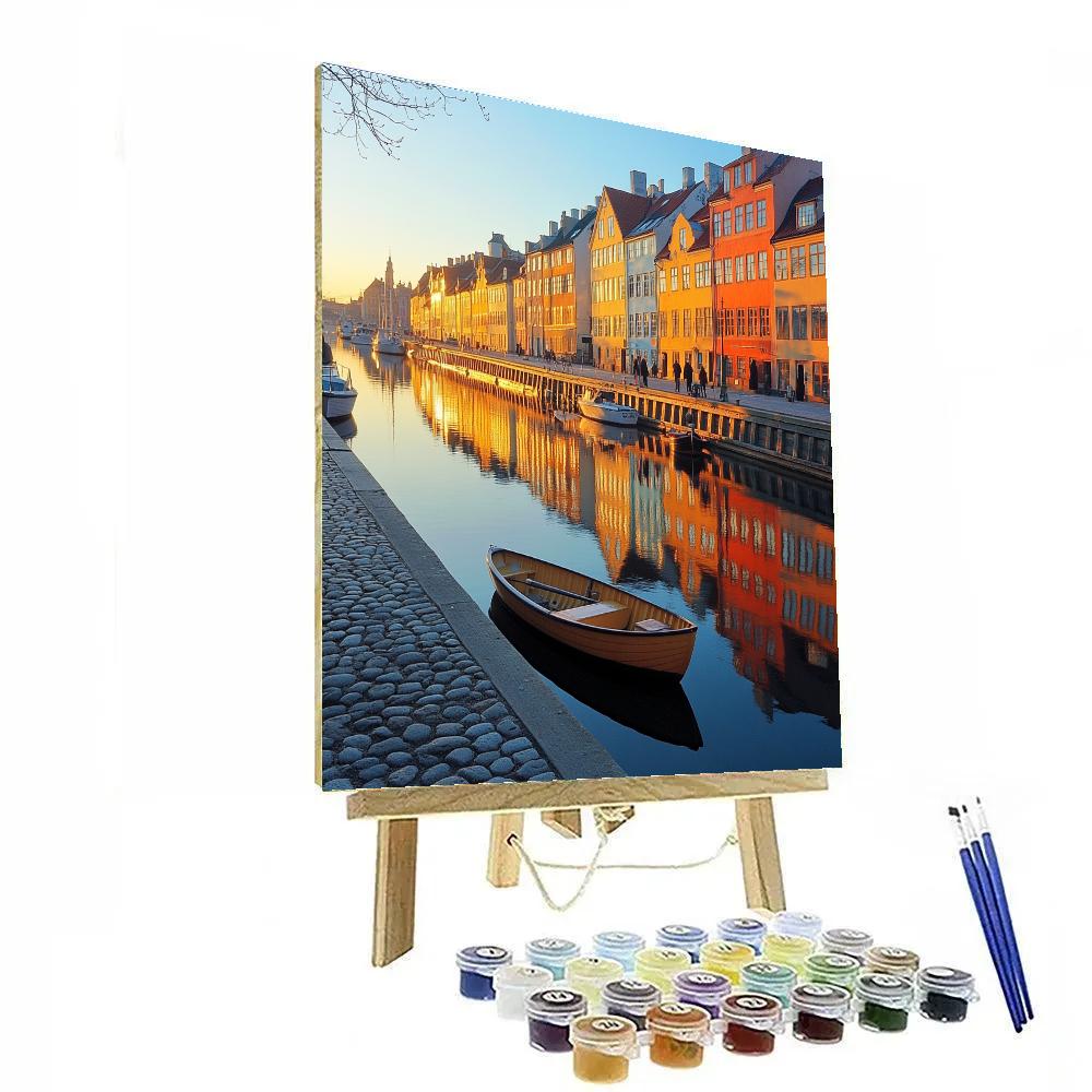 Sunlit Waterfront Of Gamla Stan Stockholm Sweden paint by color
