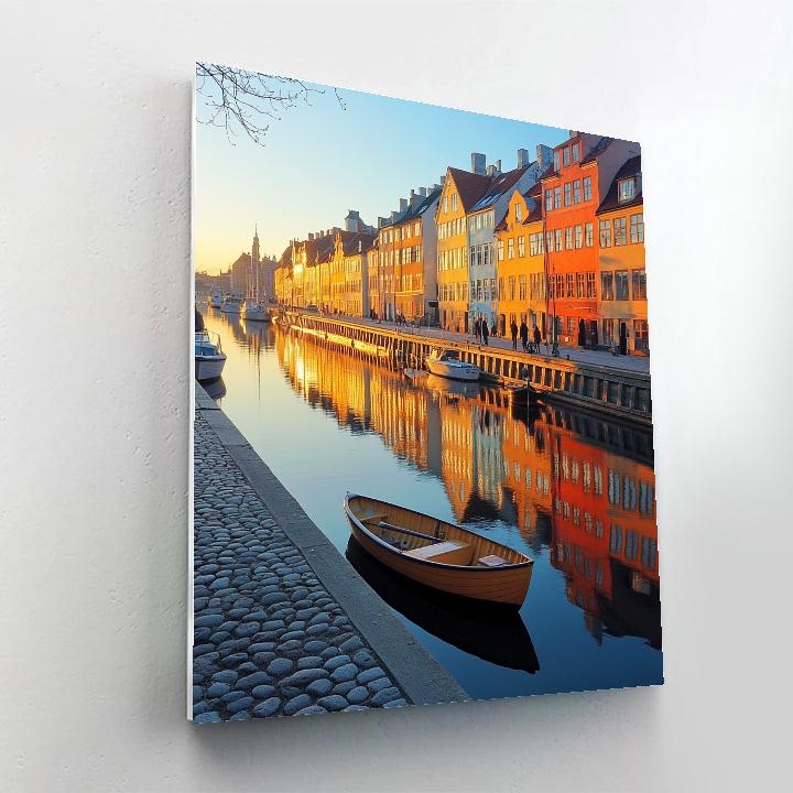 Sunlit Waterfront Of Gamla Stan Stockholm Sweden paint by color