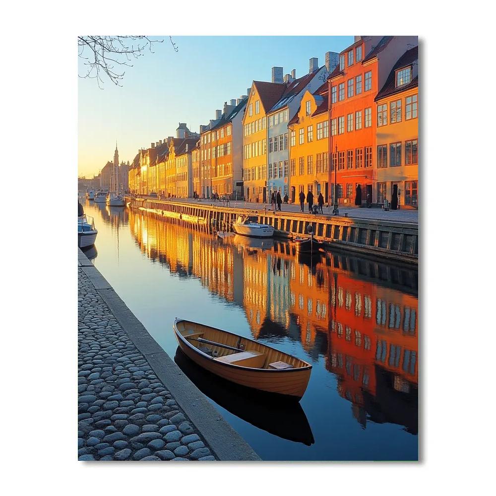 Sunlit Waterfront Of Gamla Stan Stockholm Sweden paint by color