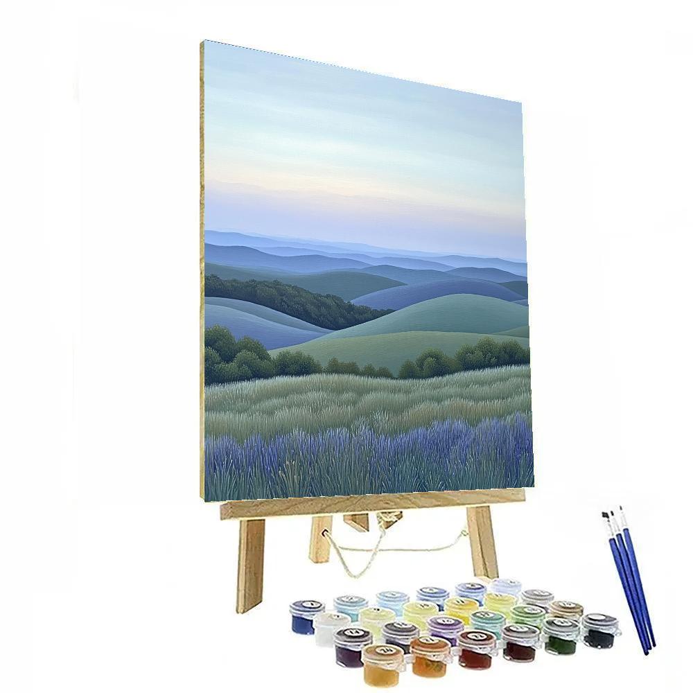 Claude Monet Inspired Mist Over Distant Hills painting number kit