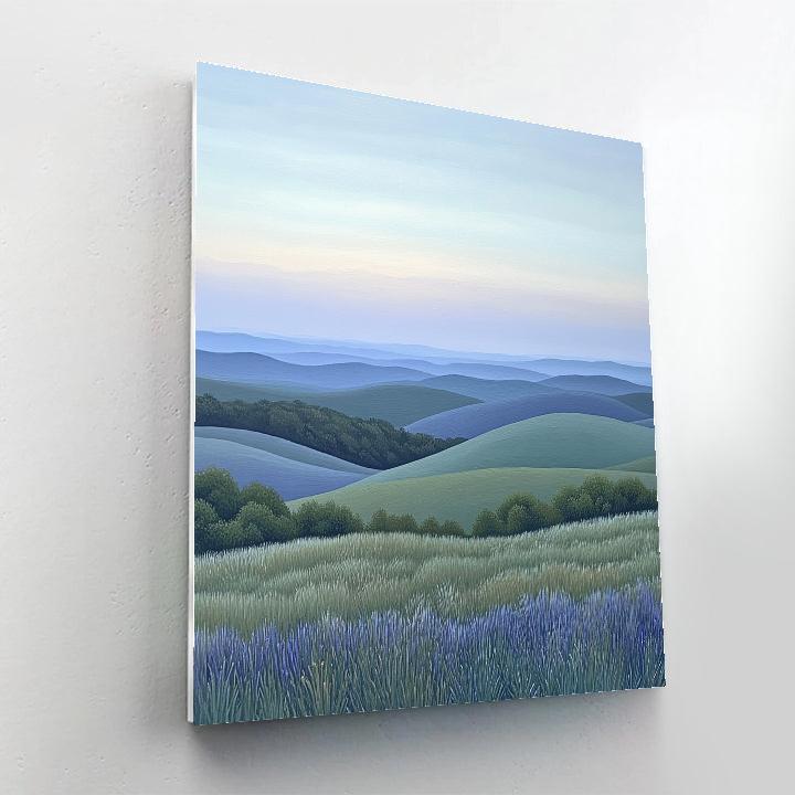 Claude Monet Inspired Mist Over Distant Hills painting number kit