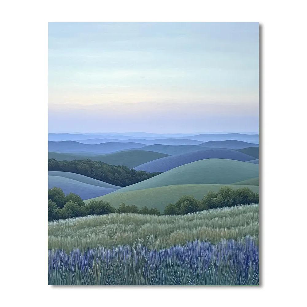 Claude Monet Inspired Mist Over Distant Hills painting number kit