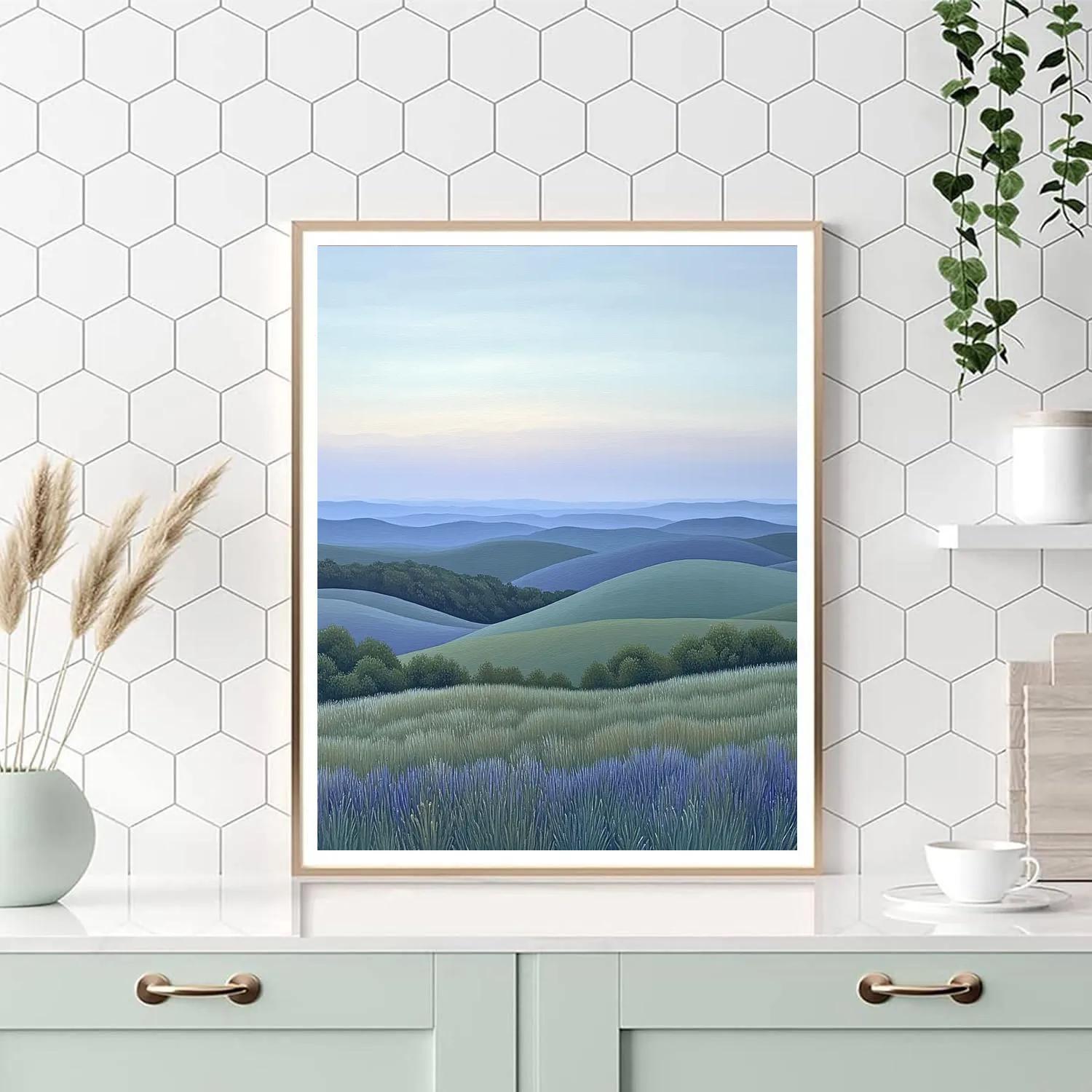 Claude Monet Inspired Mist Over Distant Hills painting number kit