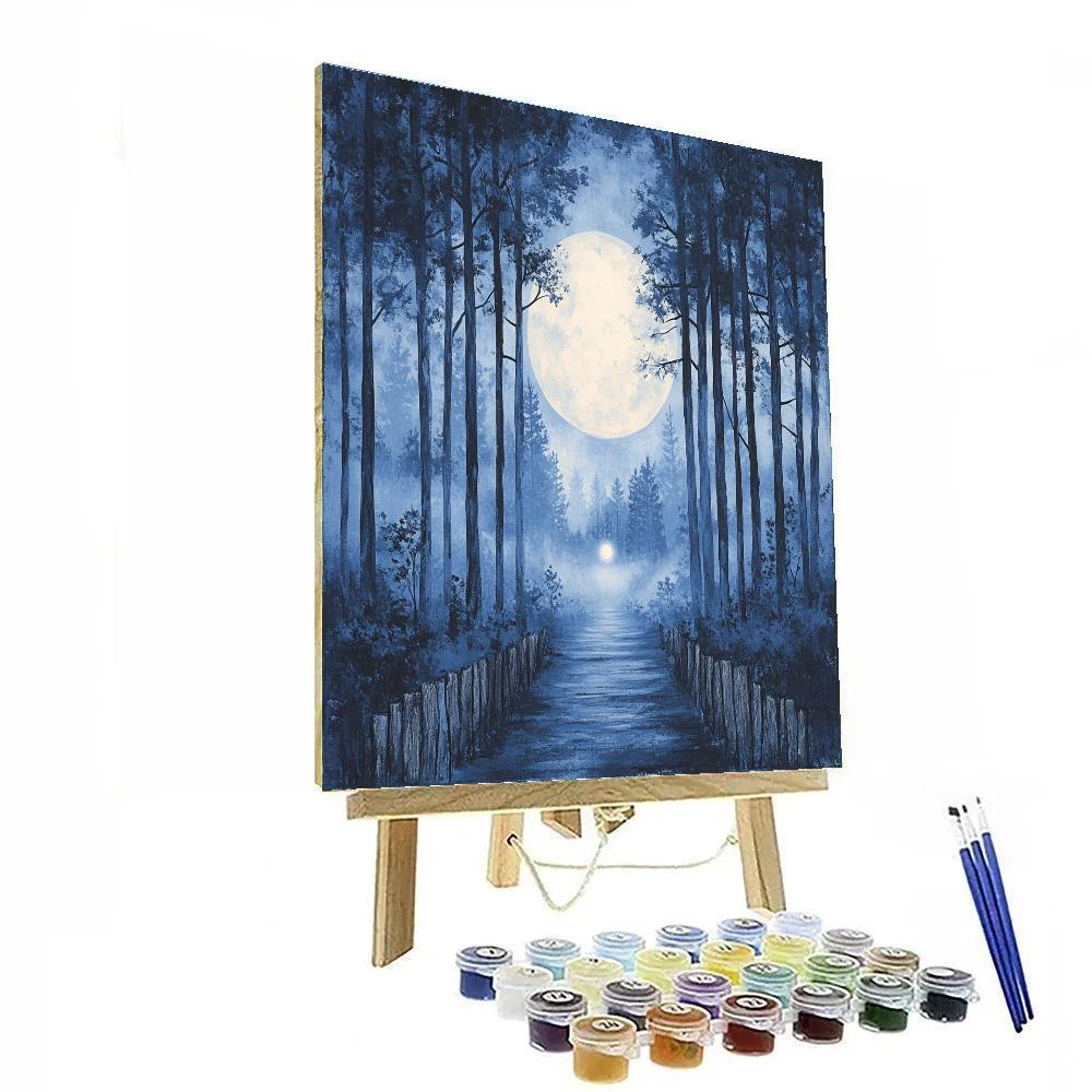 Caspar David Friedrich Inspired Moonrise Over Pines Painting by numbers kit