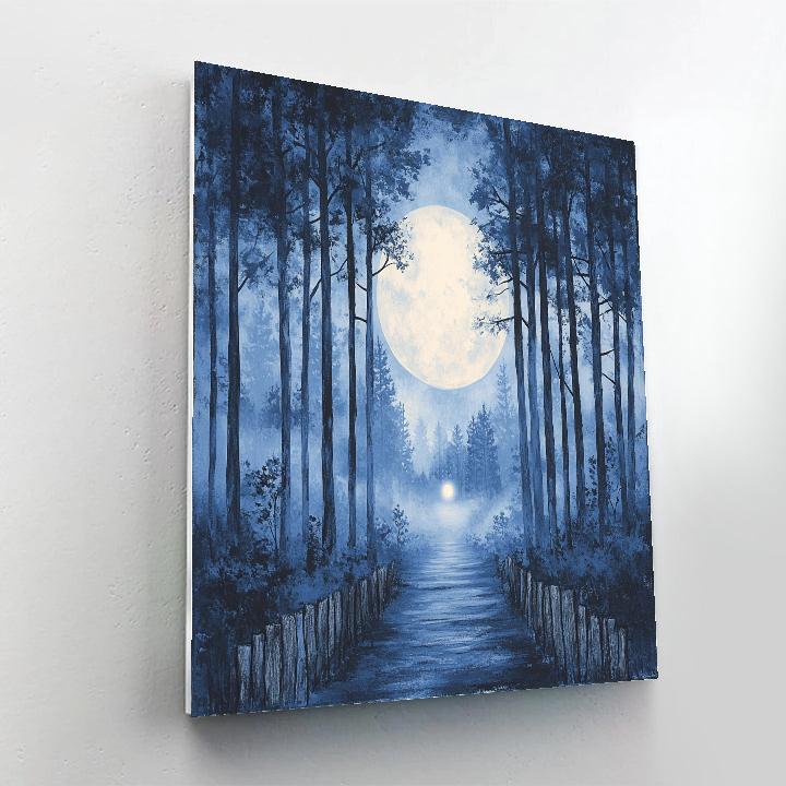 Caspar David Friedrich Inspired Moonrise Over Pines Painting by numbers kit