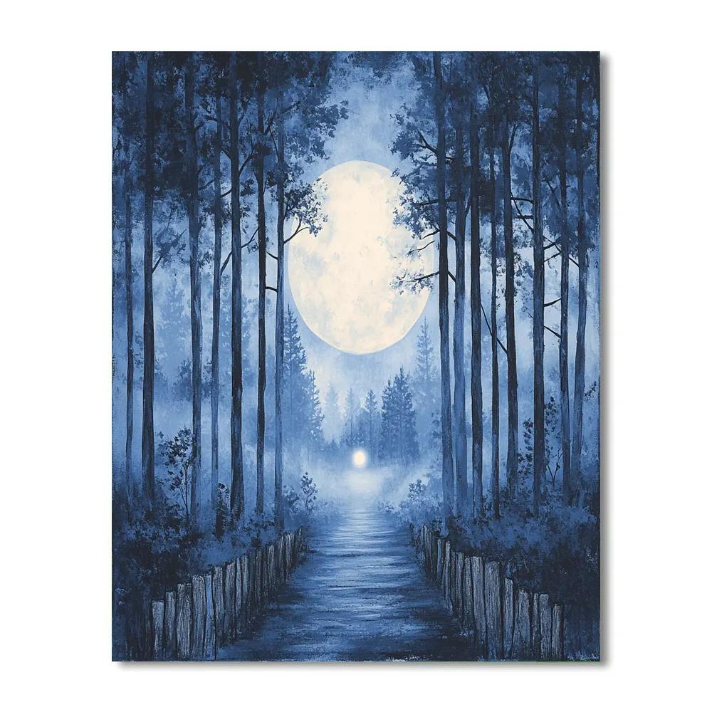 Caspar David Friedrich Inspired Moonrise Over Pines Painting by numbers kit