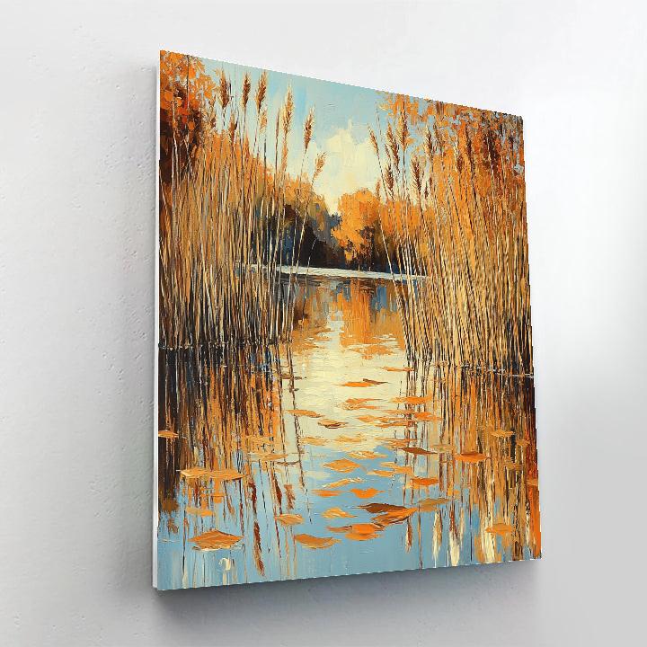 Claude Monet Inspired Reflections Among Autumn Reeds Numbered painting kits