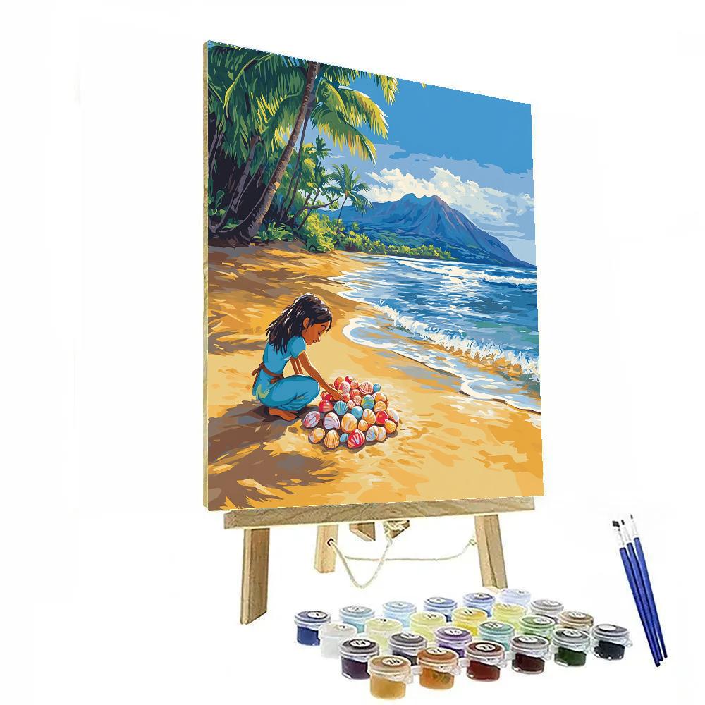 Lilo Hawaiian Beach Shell Search Disney Inspired Painting by numbers kit