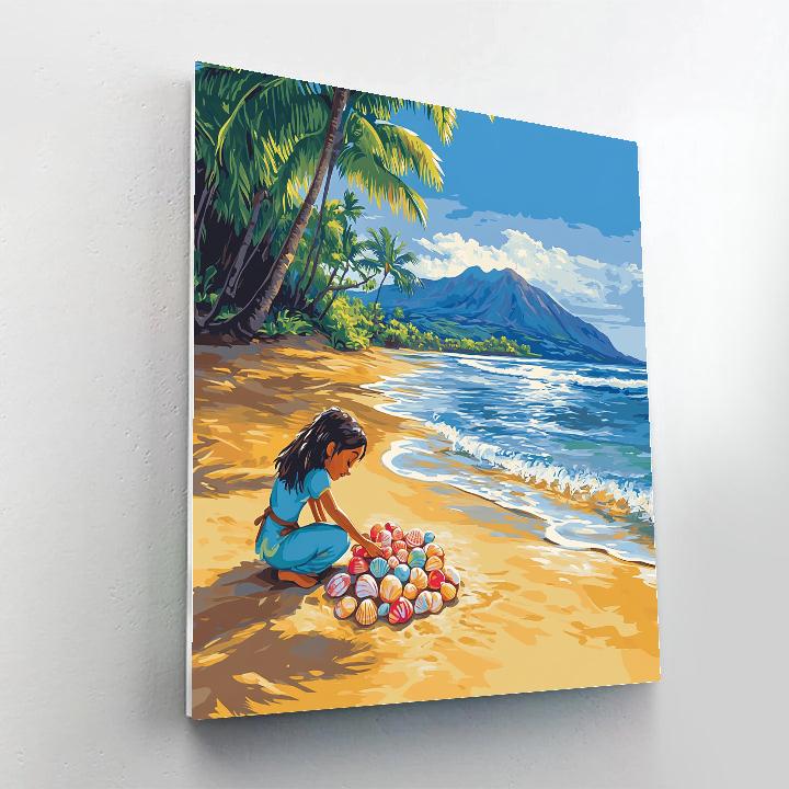 Lilo Hawaiian Beach Shell Search Disney Inspired Painting by numbers kit