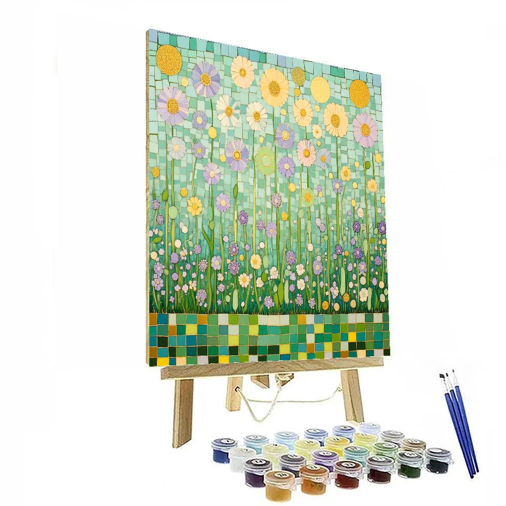 Gustav Klimt Inspired Mosaic Spring Garden Number painting