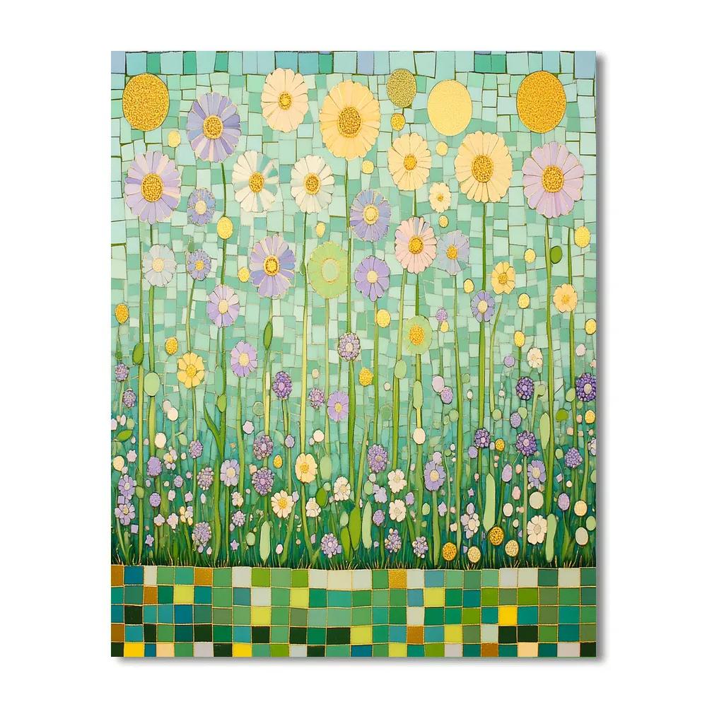 Gustav Klimt Inspired Mosaic Spring Garden Number painting