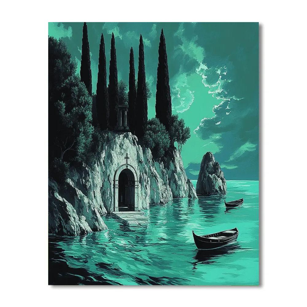 Arnold Bocklin Inspired Isle Of Mists Paint by numbers kits