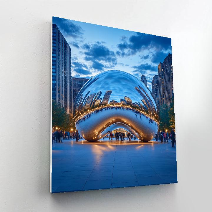 Evening At Millennium Park Cloud Gate Chicago United States Paint by numbers art