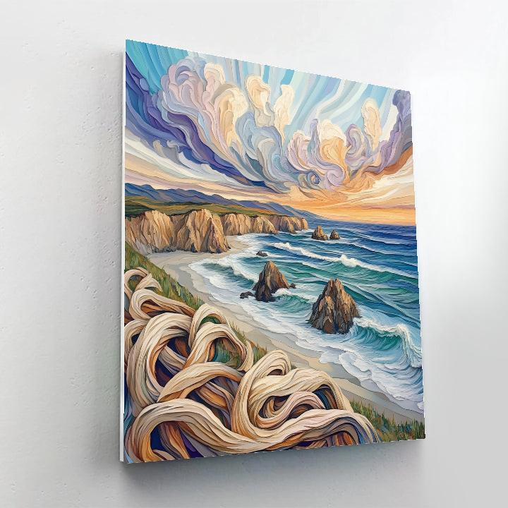 Emily Carr Inspired Churning Coast And Driftwood Spirits painting number kit