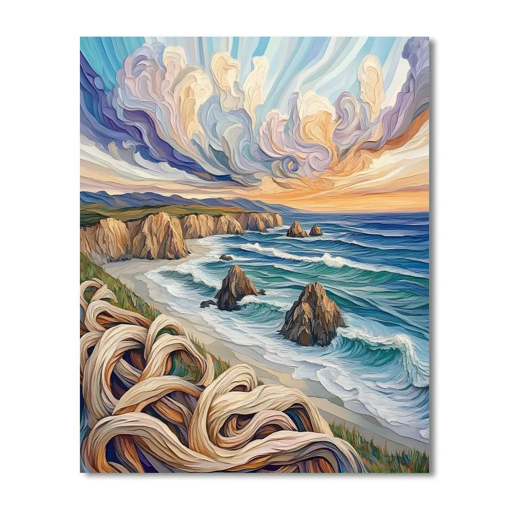 Emily Carr Inspired Churning Coast And Driftwood Spirits painting number kit