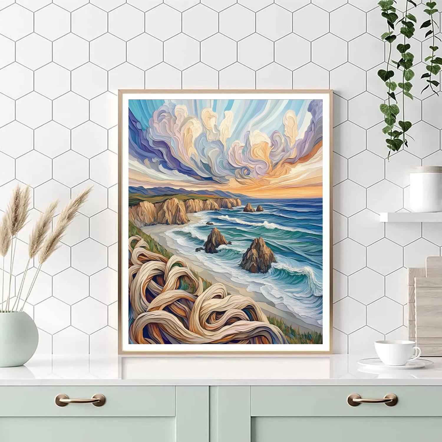 Emily Carr Inspired Churning Coast And Driftwood Spirits painting number kit