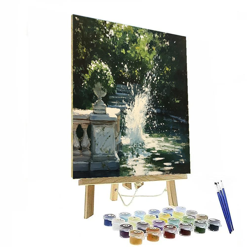 John Singer Sargent Inspired Garden Fountain Number painting