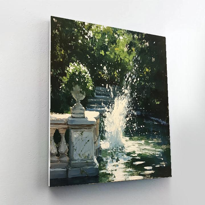 John Singer Sargent Inspired Garden Fountain Number painting
