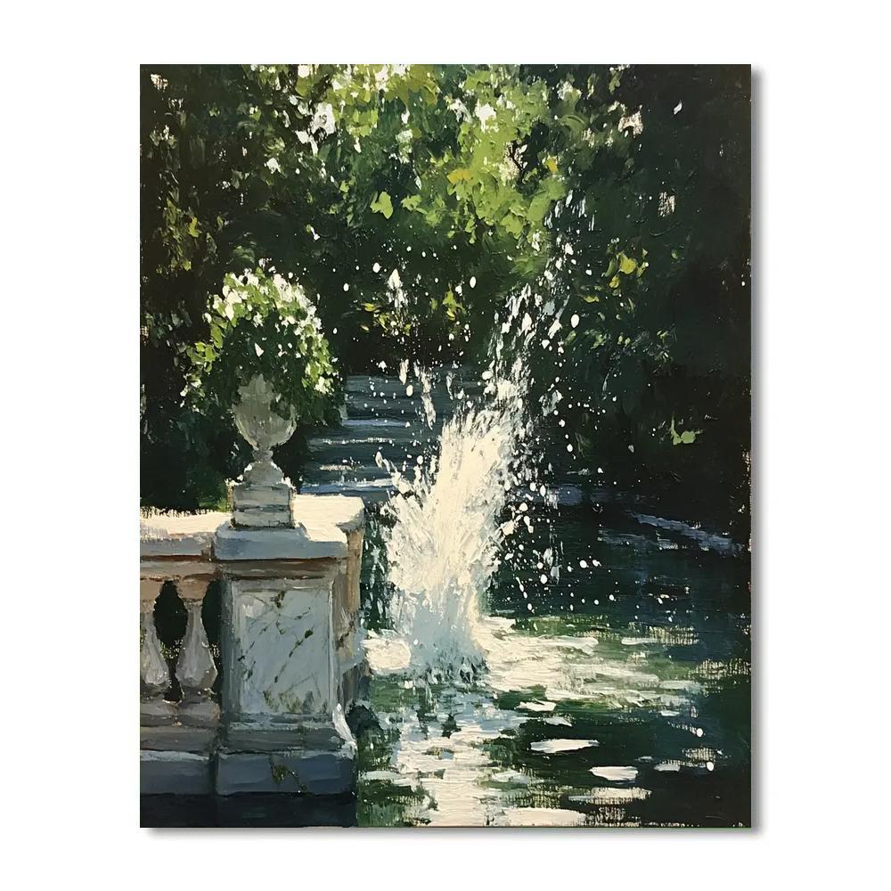 John Singer Sargent Inspired Garden Fountain Number painting