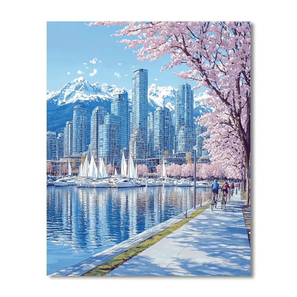 Harbor View From Stanley Park Seawall Vancouver Canada Paint by numbers kits