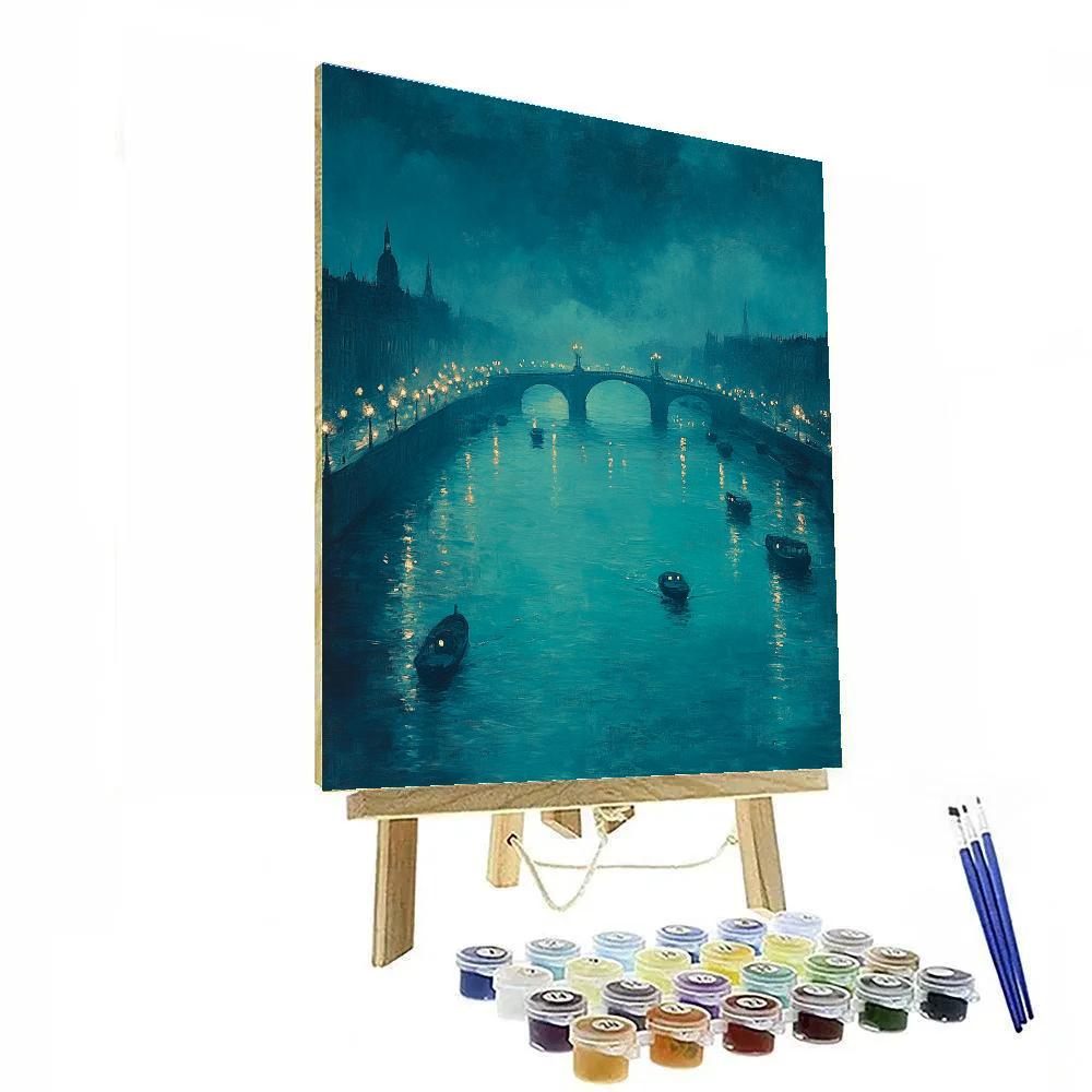 James McNeill Whistler Inspired Foggy Bridge Nocturne DIY paint by numbers