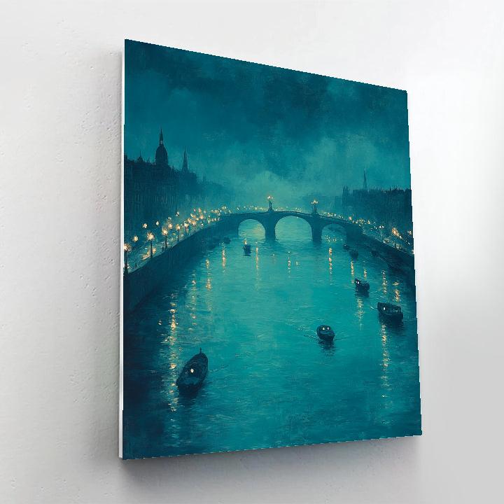 James McNeill Whistler Inspired Foggy Bridge Nocturne DIY paint by numbers