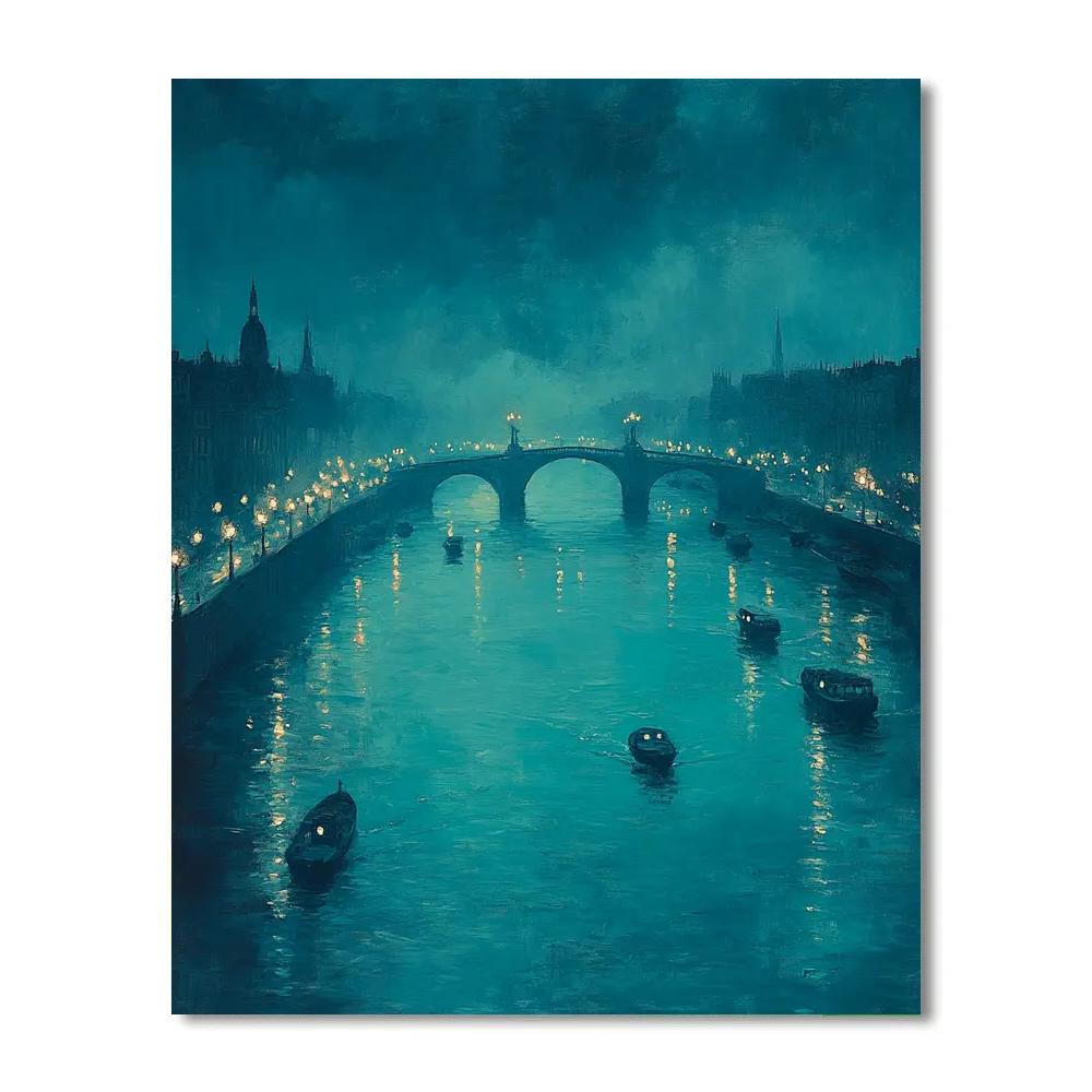 James McNeill Whistler Inspired Foggy Bridge Nocturne DIY paint by numbers