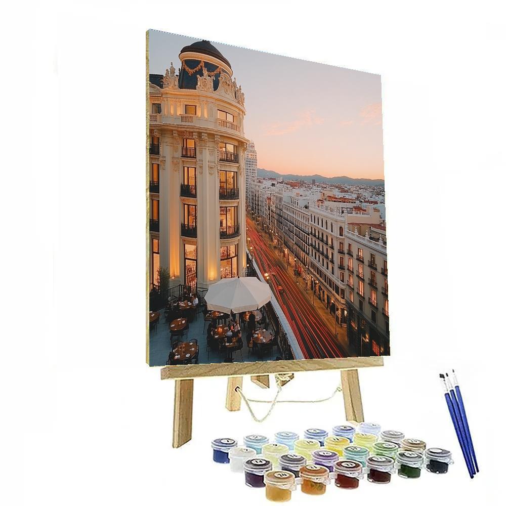 Rooftop View Of Gran Via Skyline Madrid Spain Painting by numbers kit