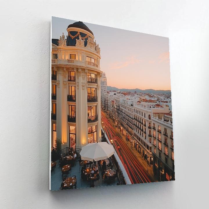 Rooftop View Of Gran Via Skyline Madrid Spain Painting by numbers kit