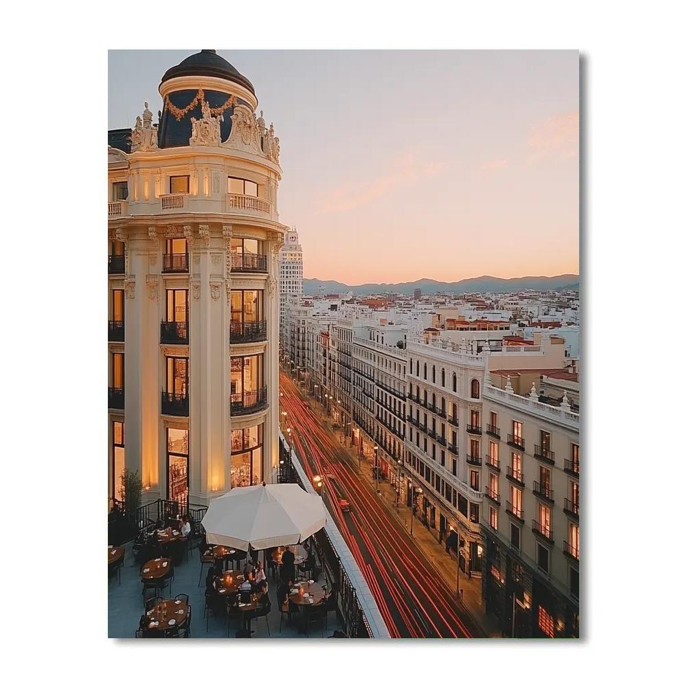 Rooftop View Of Gran Via Skyline Madrid Spain Painting by numbers kit
