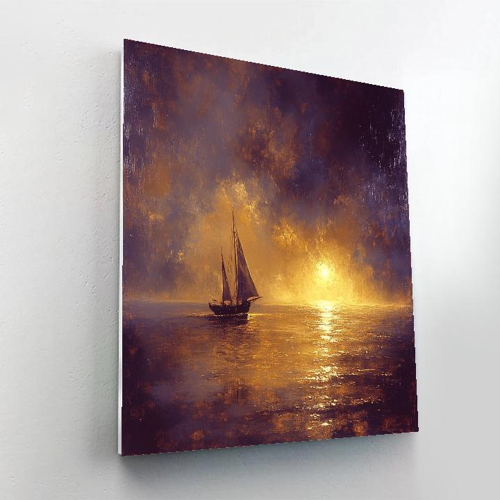 JMW Turner Inspired Burning Sunset Harbor Numbered painting kits