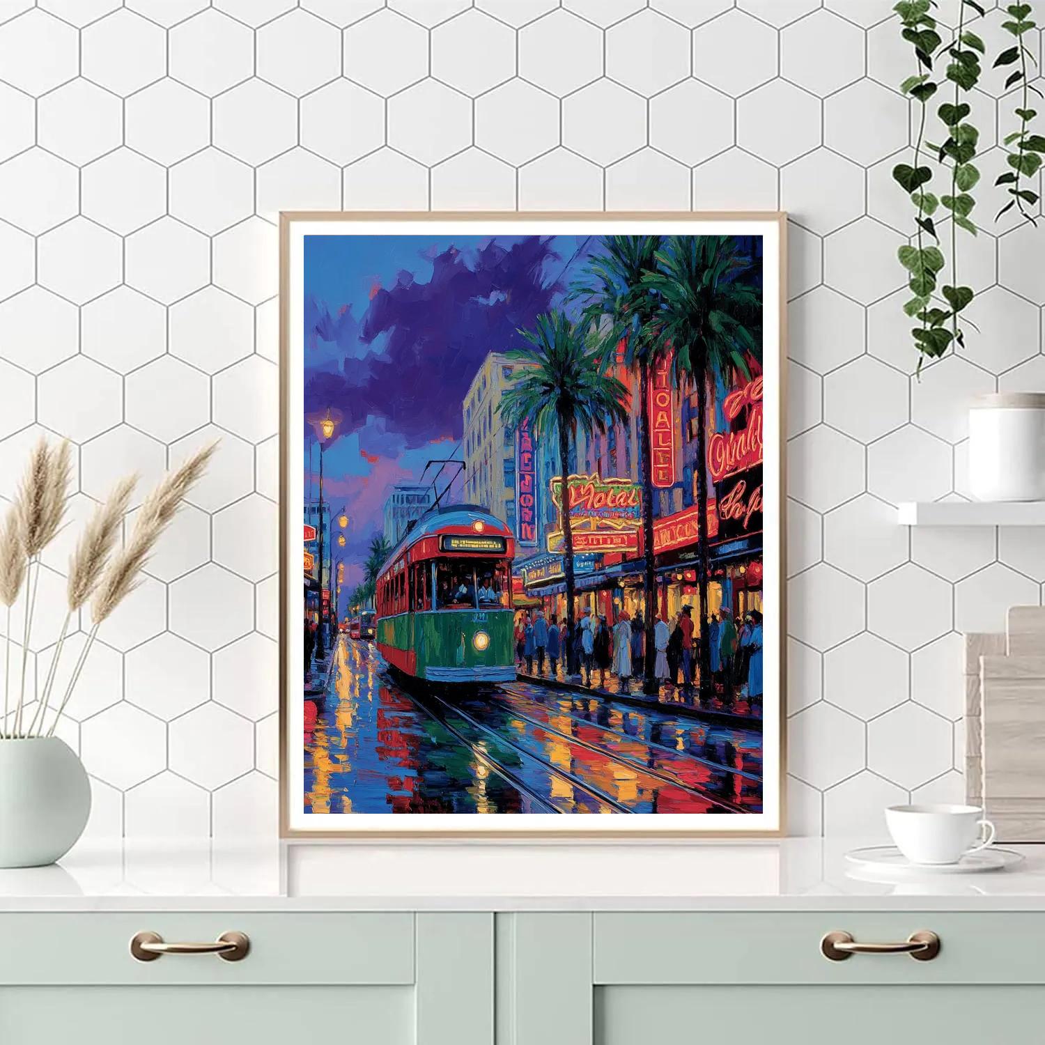 Streetcar On Canal Street New Orleans United States DIY paint by numbers