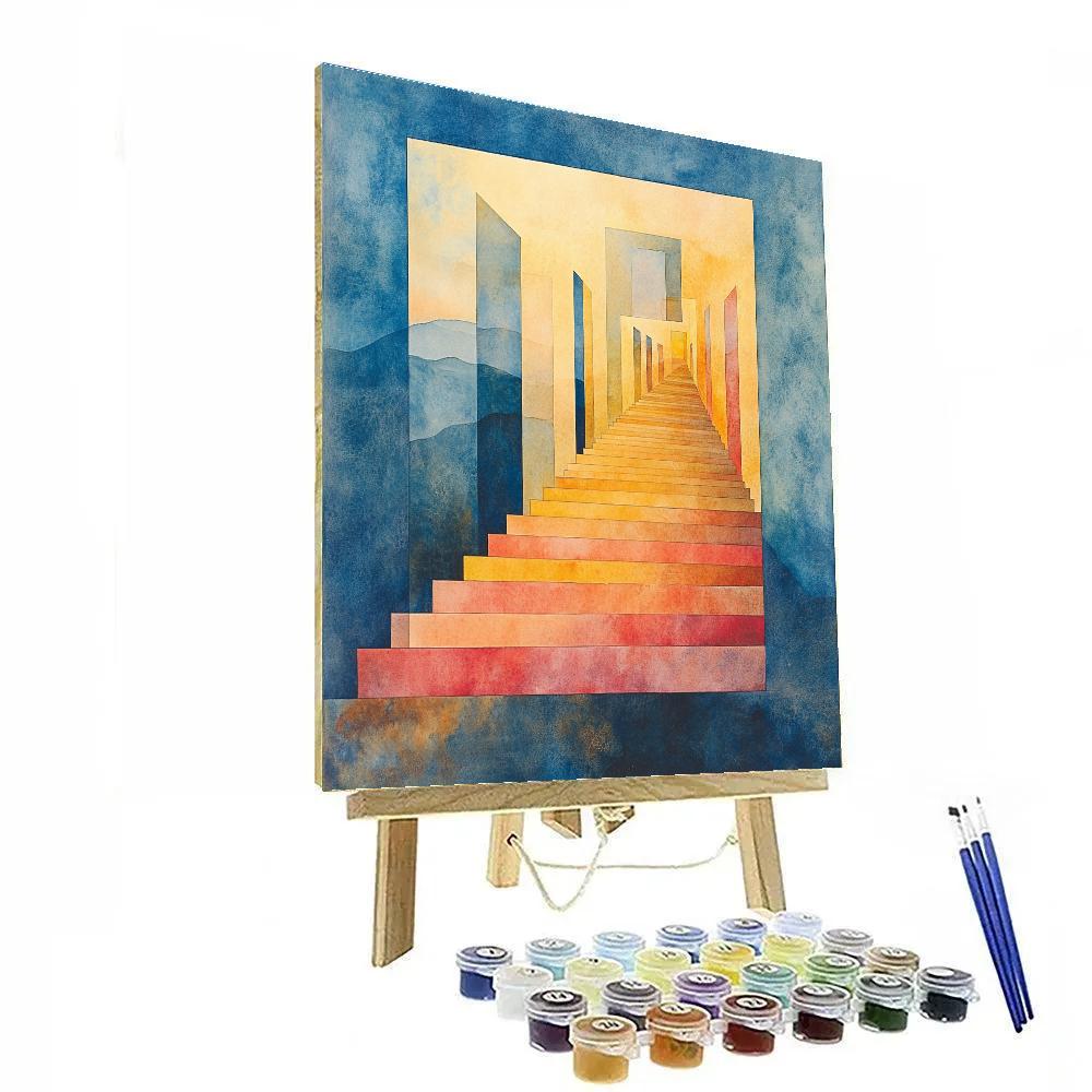 Paul Klee Inspired City Of Stairs paint by numbers