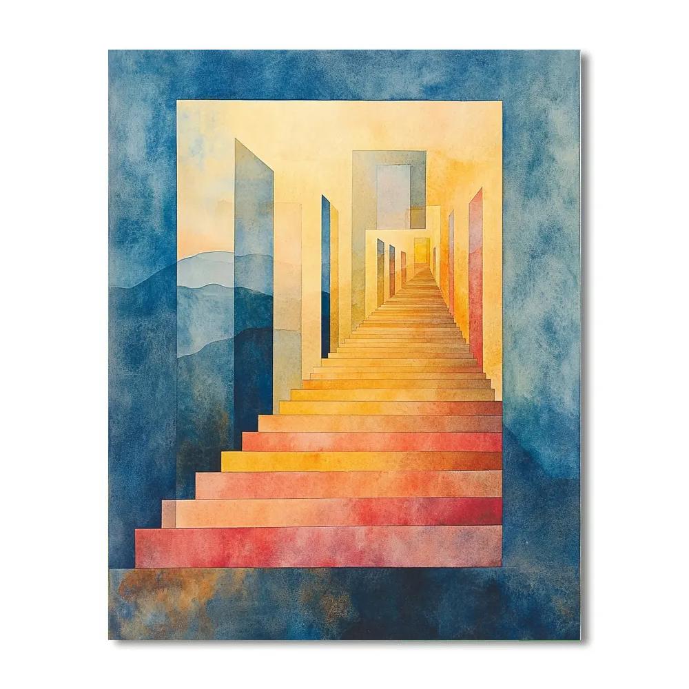 Paul Klee Inspired City Of Stairs paint by numbers
