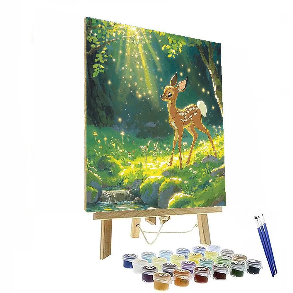 Bambi Spring Forest Clearing Disney Inspired painting number kit